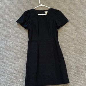 J Crew Classic Black Eyelet Short Sleeve Dress